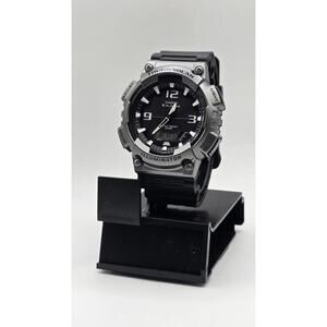 Casio Men's Sport Watch with Black Dial - AQS810W-1A4V Tough Solar 5 Alarms 48mm